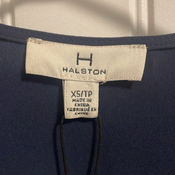 Halston Navy Blouse size XS - Picture 3 of 7